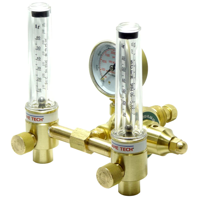 FLAME TECH® Dual Argon Flow Meter- 200-FL-AR-60-580